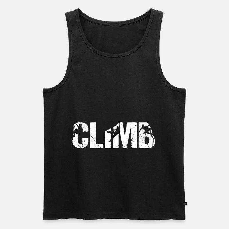 CLIMB Escalade Alpinisme Devise - Débardeur bio Premium Homme - noir