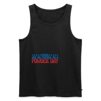 There are no friends on a powder day 4 - Men's Premium Organic Tank Top - black - Front - AI Model Male 178 light (178cm)