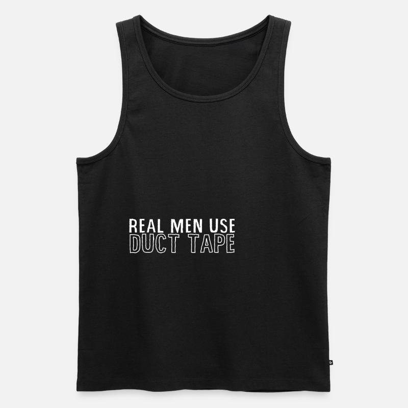 Les vrais hommes utilisent du ruban adhésif - Débardeur bio Premium Homme - noir