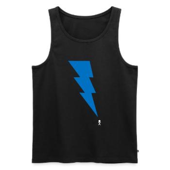 Gewitter - Blitz - Blitzschlag - Strichmännchen 9 - Männer Premium Bio Tank Top - Schwarz - Vorne - AI Model Male 178 light (178cm)