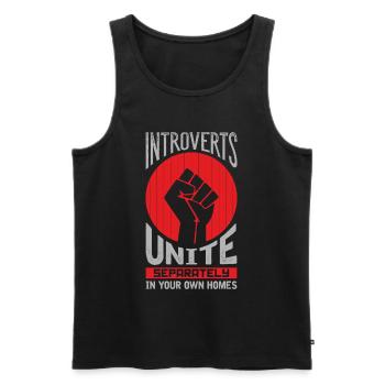 Introverts Unite Introvertierte Menschen introvert - Männer Premium Bio Tank Top - Schwarz - Vorne - AI Model Male 178 light (178cm)