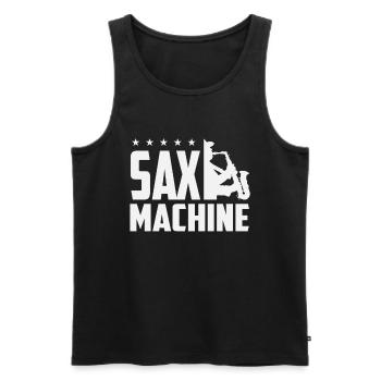 Saxophon Sax Machine saxophone - Männer Premium Bio Tank Top - Schwarz - Vorne - AI Model Male 178 light (178cm)