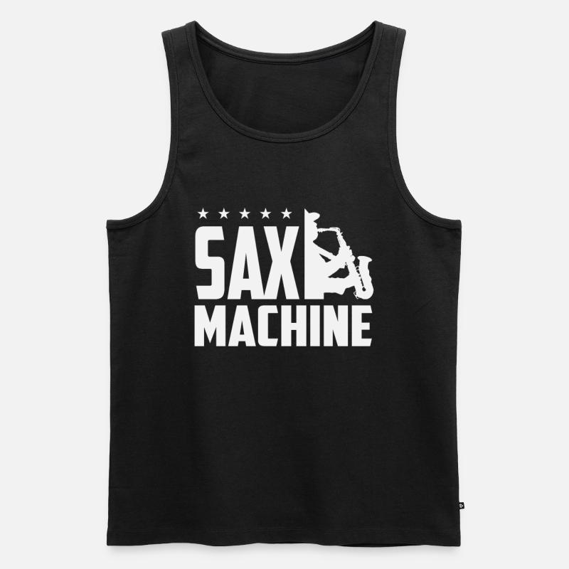 Saxophon Sax Machine saxophone - Männer Premium Bio Tank Top - Schwarz