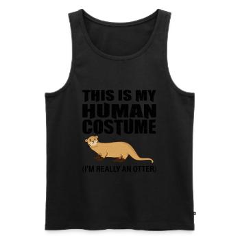this is human costume otter sea otter otter otter - Men's Premium Organic Tank Top - black - Front - Michal (187cm)