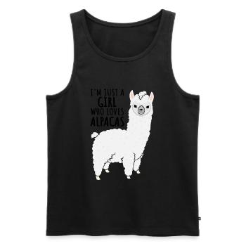 just a girl who loves alpacas alaka lama girl - Men's Premium Organic Tank Top - black - Front - AI Model Male 178 light (178cm)