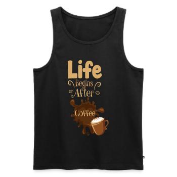 Coffee Maker Caffeine job Cafe Coffee Bean Coffee - Men's Premium Organic Tank Top - black - Front - AI Model Male 178 light (178cm)
