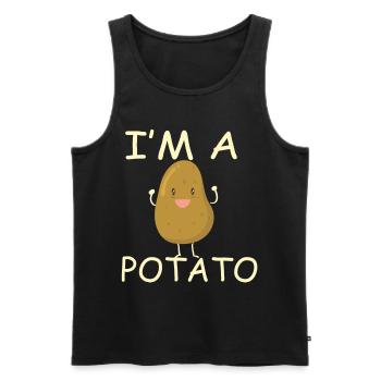 French fries potatoes Sweet potato Potato - Men's Premium Organic Tank Top - black - Front - Michal (187cm)