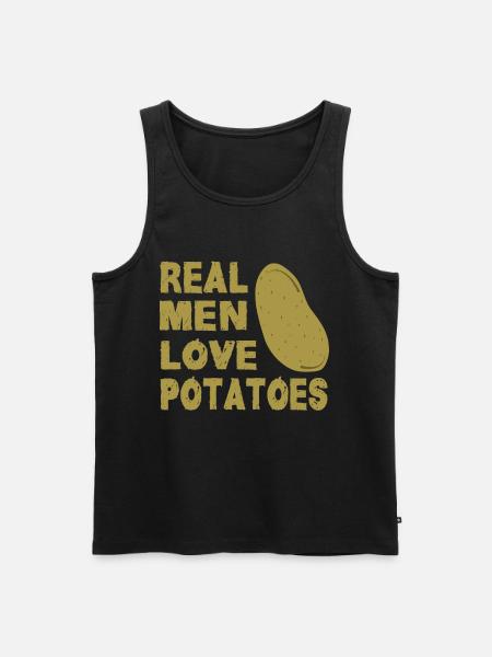 Pommes frites Erdäpfel Süßkartoffel Kartoffel - Männer Premium Bio Tank Top - Schwarz