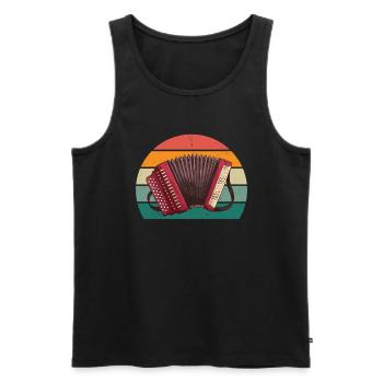 Music Musi Accordion Player Folk Music Accordion - Men's Premium Organic Tank Top - black - Front - AI Model Male 178 light (178cm)