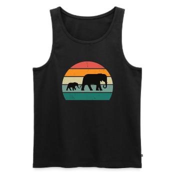 Eléphant Pachyderme Proboscis Afrique Trompettes Éléphant - Débardeur bio Premium Homme - noir - Devant - Michal (187cm)