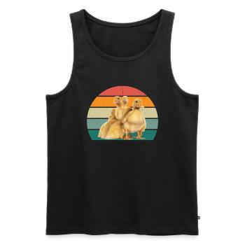 Ducks Swimming Fly Waddle Rubber Duck Duck - Men's Premium Organic Tank Top - black - Front - AI Model Male 178 light (178cm)