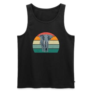 Eléphant Pachyderme Proboscis Afrique Trompettes Éléphant - Débardeur bio Premium Homme - noir - Devant - Michal (187cm)