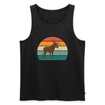 Elche Skandinavien Hoher Norden Kanada Hirsch Elch - Männer Premium Bio Tank Top - Schwarz - Vorne - Michal (187cm)