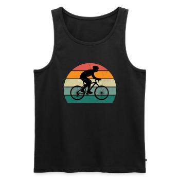 Fahrrad Fahrradfahren Fahrradfahrer Stadtrad Rad - Männer Premium Bio Tank Top - Schwarz - Vorne - AI Model Male 178 light (178cm)