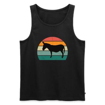 Eselin Graue Tiere IA störisches Tier Reiten Esel - Männer Premium Bio Tank Top - Schwarz - Vorne - AI Model Male 178 light (178cm)