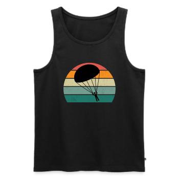 Parachute Skydiving Parachutists - Men's Premium Organic Tank Top - black - Front - Michal (187cm)