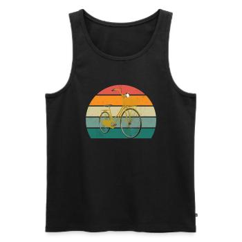 Fahrrad Fahrradfahren Fahrradfahrer Stadtrad Rad - Männer Premium Bio Tank Top - Schwarz - Vorne - AI Model Male 178 light (178cm)