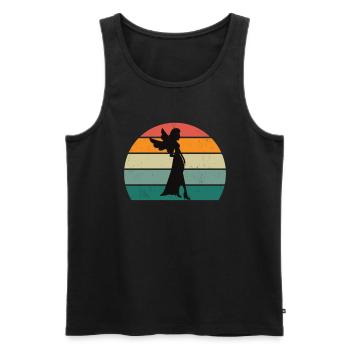 Fairy Fantasy Magic Fairy World Fairy Forest Grand Piano Fairy - Men's Premium Organic Tank Top - black - Front - AI Model Male 178 light (178cm)