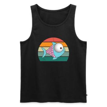 Poisson Poisson-lune manta Thon Eau Mer Océan - Débardeur bio Premium Homme - noir - Devant - AI Model Male 178 light (178cm)