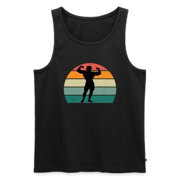 Krafttraining Fitnessstudio fitness sport Training - Männer Premium Bio Tank Top - Schwarz - Vorne - AI Model Male 178 light (178cm)