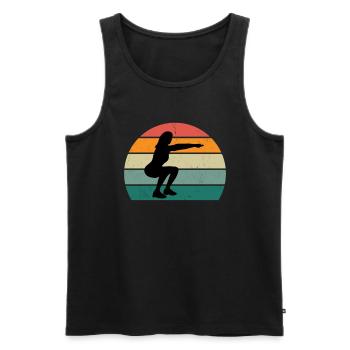 Krafttraining Fitnessstudio fitness sport Training - Männer Premium Bio Tank Top - Schwarz - Vorne - AI Model Male 178 light (178cm)
