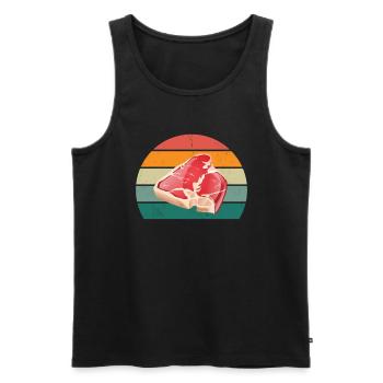 Butcher Fleischer Wurst rind Fleischerei Fleischerei Fleisch - Men's Premium Organic Tank Top - black - Front - AI Model Male 178 light (178cm)