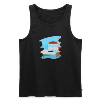 Airplanes Flying Pilot Pilot Airport - Men's Premium Organic Tank Top - black - Front - AI Model Male 178 light (178cm)