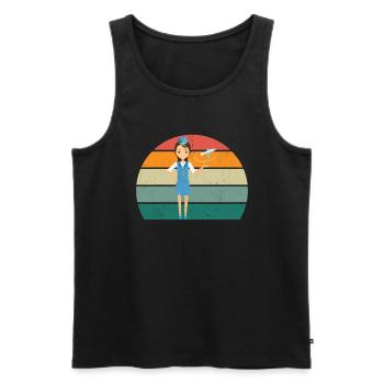 Airplanes Flying Pilot Pilot Airport - Men's Premium Organic Tank Top - black - Front - AI Model Male 178 light (178cm)