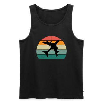 Airplanes Flying Pilot Pilot Airport - Men's Premium Organic Tank Top - black - Front - AI Model Male 178 light (178cm)