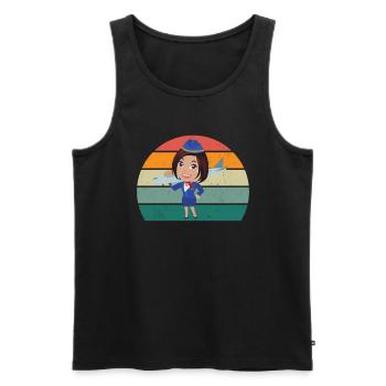 Airplanes Flying Pilot Pilot Airport - Men's Premium Organic Tank Top - black - Front - AI Model Male 178 light (178cm)