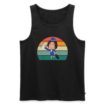 Airplanes Flying Pilot Pilot Airport - Men's Premium Organic Tank Top - black - Front - AI Model Male 178 light (178cm)