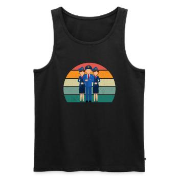 Airplanes Flying Pilot Pilot Airport - Men's Premium Organic Tank Top - black - Front - AI Model Male 178 light (178cm)