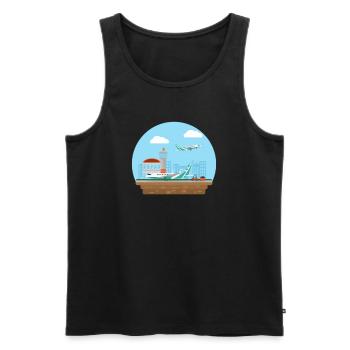 Airplanes Flying Pilot Pilot Airport - Men's Premium Organic Tank Top - black - Front - AI Model Male 178 light (178cm)