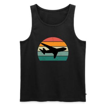 Airplanes Flying Pilot Pilot Airport - Men's Premium Organic Tank Top - black - Front - AI Model Male 178 light (178cm)