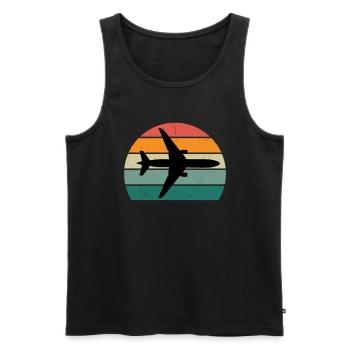 Airplanes Flying Pilot Pilot Airport - Men's Premium Organic Tank Top - black - Front - AI Model Male 178 light (178cm)