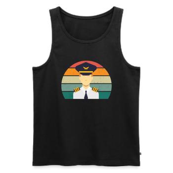 Airplanes Flying Pilot Pilot Airport - Men's Premium Organic Tank Top - black - Front - AI Model Male 178 light (178cm)