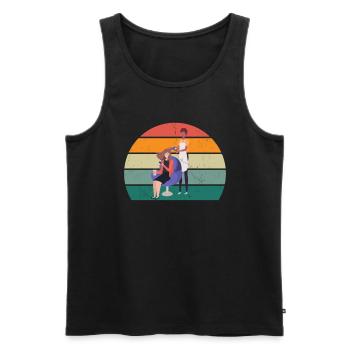 Haare schneiden Friseuse Frisörin Schere Fön Haar - Männer Premium Bio Tank Top - Schwarz - Vorne - AI Model Male 178 light (178cm)
