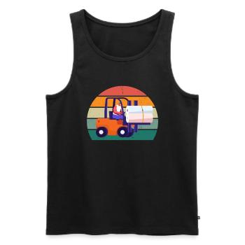 Forklift Driver Forklift Forklift - Men's Premium Organic Tank Top - black - Front - AI Model Male 178 light (178cm)