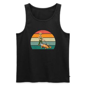 Gärtner Gärtnerin Hecke Rasen Rasenmähen Garten - Männer Premium Bio Tank Top - Schwarz - Vorne - Michal (187cm)