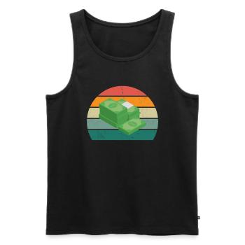 Zaster Moneten Notes Coin Money Virtual Money - Men's Premium Organic Tank Top - black - Front - Michal (187cm)