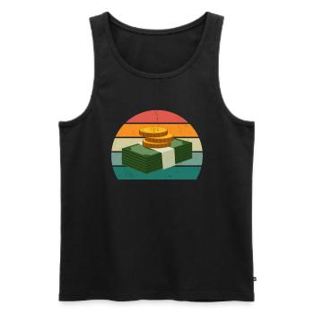 Zaster Moneten Scheine Münzgeld virtuelles Geld - Männer Premium Bio Tank Top - Schwarz - Vorne - AI Model Male 178 light (178cm)