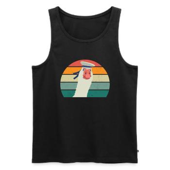 Geese Bird Christmas Goose Flies Birds Goose - Men's Premium Organic Tank Top - black - Front - AI Model Male 178 light (178cm)