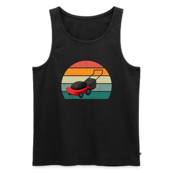 Gärtner Gärtnerin Hecke Rasen Rasenmähen Garten - Männer Premium Bio Tank Top - Schwarz - Vorne - Michal (187cm)