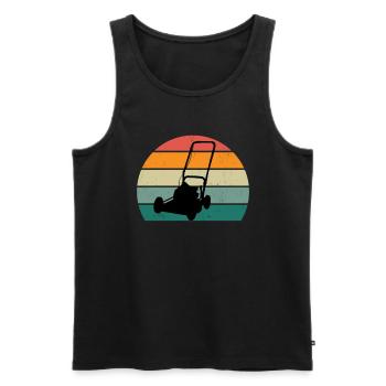 Gärtner Gärtnerin Hecke Rasen Rasenmähen Garten - Männer Premium Bio Tank Top - Schwarz - Vorne - Michal (187cm)