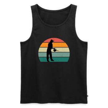 Gärtner Gärtnerin Hecke Rasen Rasenmähen Garten - Männer Premium Bio Tank Top - Schwarz - Vorne - Michal (187cm)