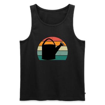 Gärtner Gärtnerin Hecke Rasen Rasenmähen Garten - Männer Premium Bio Tank Top - Schwarz - Vorne - Michal (187cm)