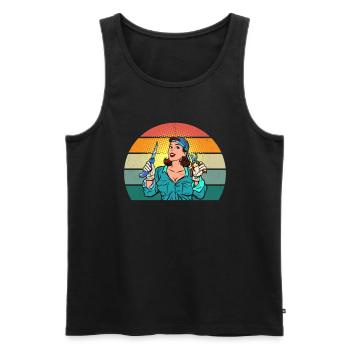 Gärtner Gärtnerin Hecke Rasen Rasenmähen Garten - Männer Premium Bio Tank Top - Schwarz - Vorne - Michal (187cm)