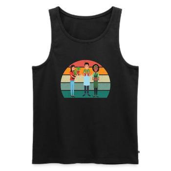 Gärtner Gärtnerin Hecke Rasen Rasenmähen Garten - Männer Premium Bio Tank Top - Schwarz - Vorne - Michal (187cm)
