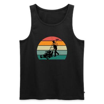 Gärtner Gärtnerin Hecke Rasen Rasenmähen Garten - Männer Premium Bio Tank Top - Schwarz - Vorne - Michal (187cm)