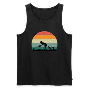 Gärtner Gärtnerin Hecke Rasen Rasenmähen Garten - Männer Premium Bio Tank Top - Schwarz - Vorne - Michal (187cm)